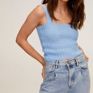 Mango Ribbed knit top